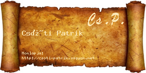 Csóti Patrik névjegykártya