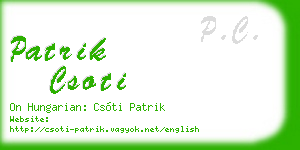 patrik csoti business card